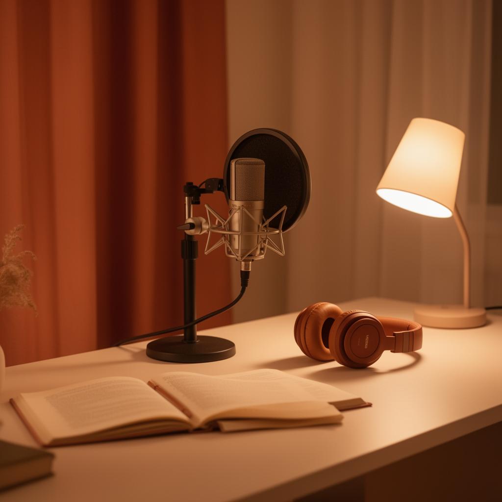 Podcast recording setup used for Jules' storytelling work